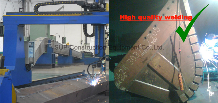 high quality welding for long reach boom and excavator bucket - SUP Construction Equipment Co.,Ltd